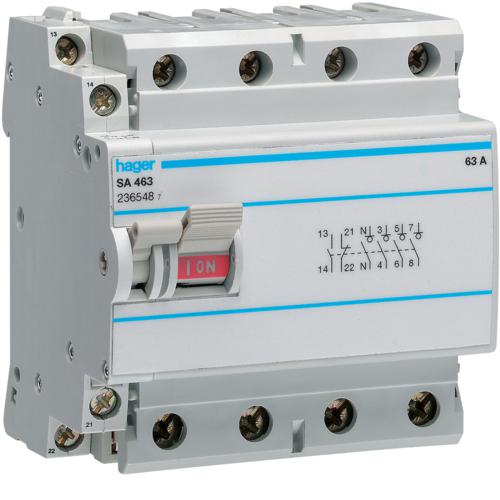 Disjoncteur Schneider Electric Interrupteur sectionneur à déclenchement ISW  Acti9 - 4P - 63A - 415VCA