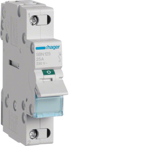 Photo Interrupteur modulaire 1 pôle 25A | Ref : SBN125