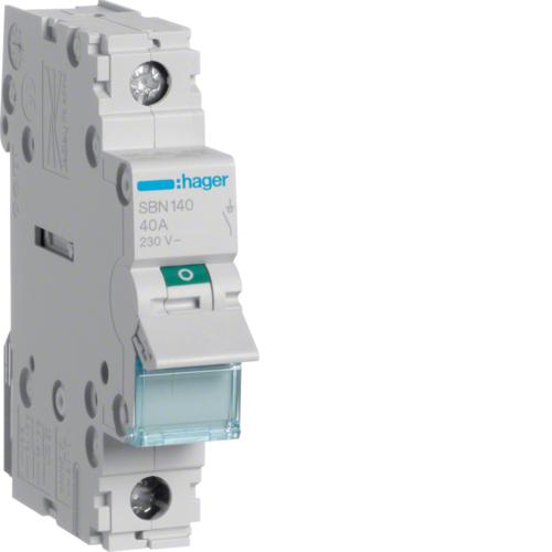 Photo Interrupteur modulaire 1 ple 40A | Ref : SBN140