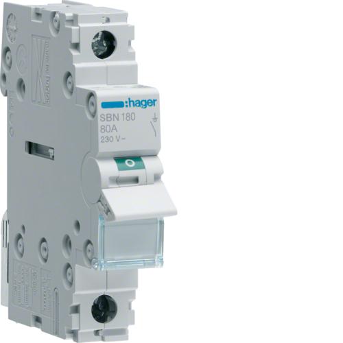 Photo Interrupteur modulaire 1 ple 80A | Ref : SBN180