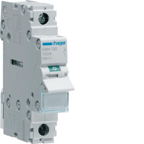 Photo Interrupteur modulaire 1 pôle 100A | Ref : SBN190