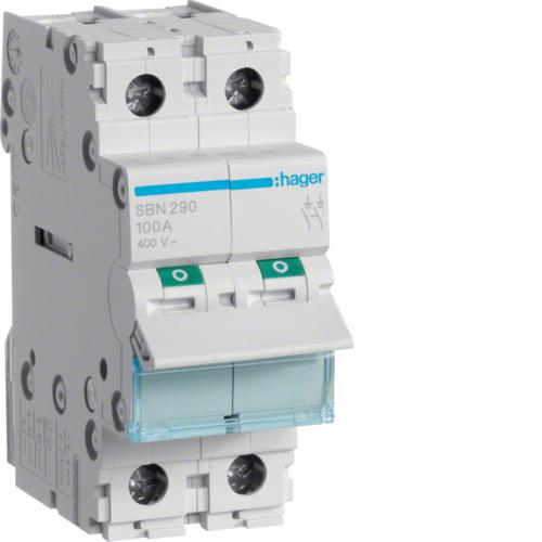 Photo Interrupteur modulaire 2 pôles 100A | Ref : SBN290