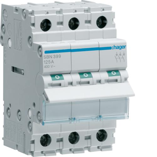Photo Interrupteur modulaire 3 ples 125A | Ref : SBN399