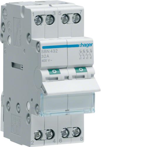 Photo Interrupteur modulaire 4 ples 32A | Ref : SBN432