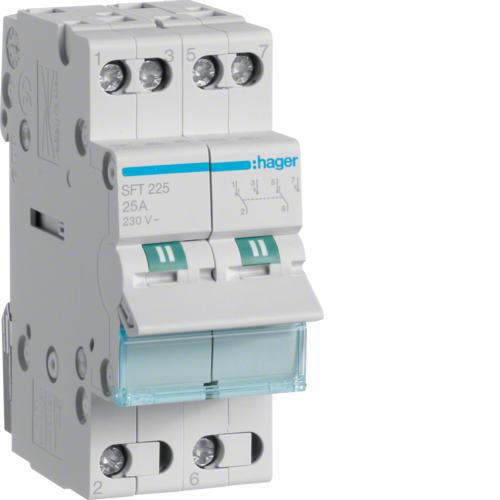 Photo Inverseur modulaire 2 ples 25A, point commun amont, I-0-II | Ref : SFT225