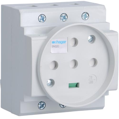 Photo Prise de courant modulaire 20A 3P+T+N | Ref : SN320
