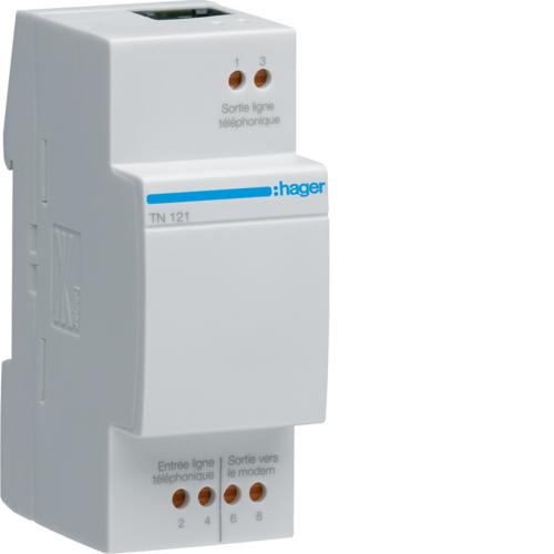 Filtre ADSL modulaire + cordons raccordements - HAGER TN121