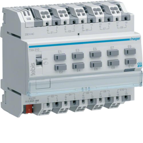 Photo Module 10 entrées 230V~. Modulaire. KNX | Ref : TXA310