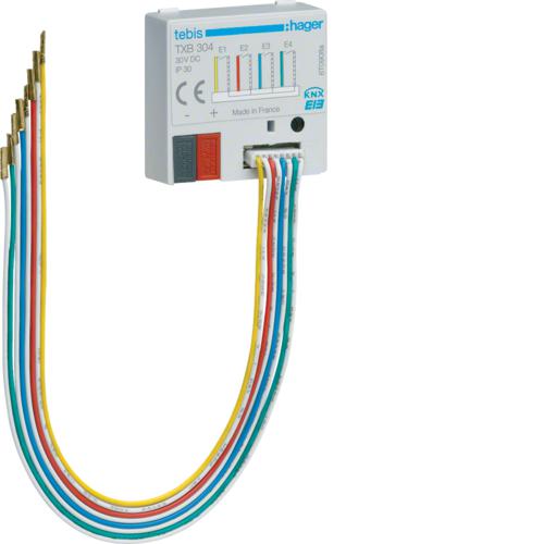 Photo Module d'entres  encastrer : 4 entres pour contacts libres de potentiel | Ref : TXB304
