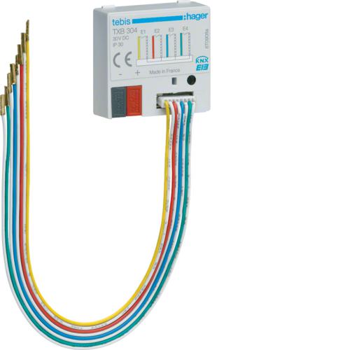 Photo Module d'entres  encastrer : 4 entres pour contacts libres de potentiel | Ref : TXB304