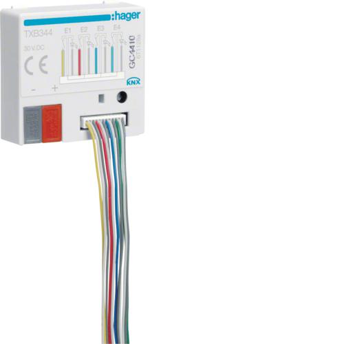 Photo Module 4 entrées + 4 sorties LEDs, à encastrer, KNX | Ref : TXB344