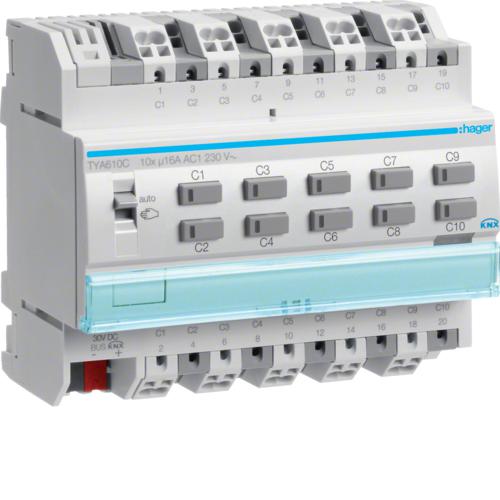 Photo Module de sortie 10x 16A /230V~. KNX | Ref : TYA610C