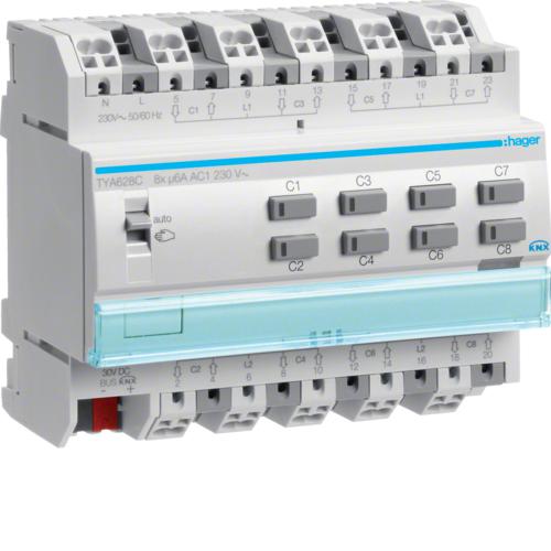 Photo Module de sortie pour volets roulants ou stores  bannes pour 8 moteurs 230V~ 6A | Ref : TYA628C