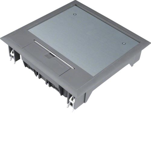 Photo Boîte de sol carrée 12 modules 219x219mm encastrement 200x200mm grise | Ref : VQ06057011