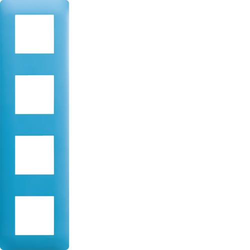 Photo essensya Plaque 4 postes rversible horizontale verticale, entraxe 71mm Bleu mail | Ref : WE444