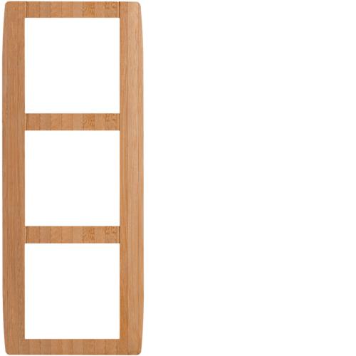 Plaque 3 Postes Verticale Hager Kallysta POP Carbone - Réf. WKN509, Entraxe 71mm, Neuf