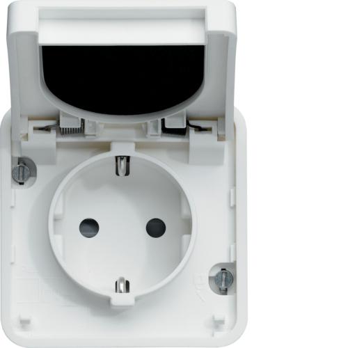 Photo cubyko Prise Schuko associable blanc IP55 | Ref : WNA160B