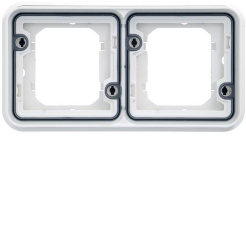 Photo cubyko Support d'encastrement double horizontale associable blanc IP55 | Ref : WNA402B