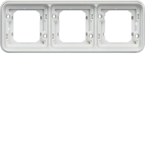 Photo cubyko Support d'encastrement triple horizontale associable blanc IP55 | Ref : WNA403B