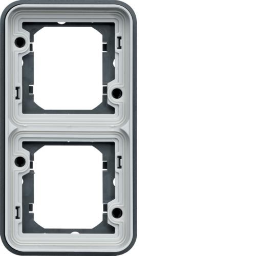 Photo cubyko Support d'encastrement double verticale associable gris IP55 | Ref : WNA408