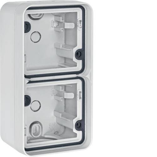 Photo cubyko Bote double horizontale vide avec 4 entres associable blanc IP55 | Ref : WNA685B
