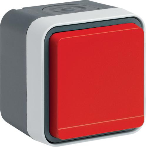 Photo Prise de courant 2P+T tanche cubyko IP55 rouge complte installation saillie | Ref : WNC100R