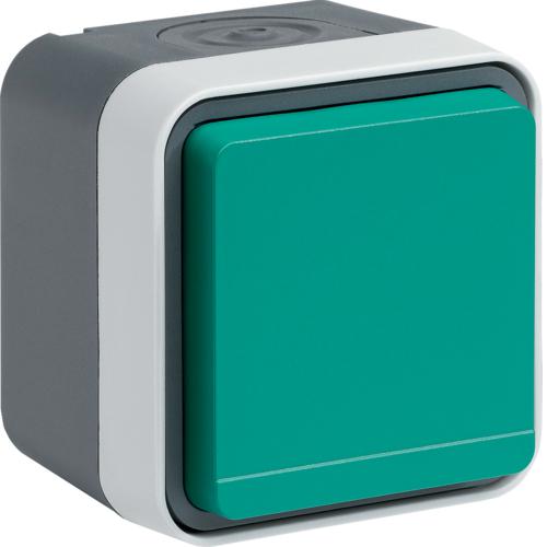 Photo Prise de courant 2P+T tanche cubyko IP55 vert complte installation saillie | Ref : WNC100V