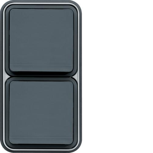 Photo cubyko Prise double verticale 2P+T encastré gris IP55 | Ref : WNE132