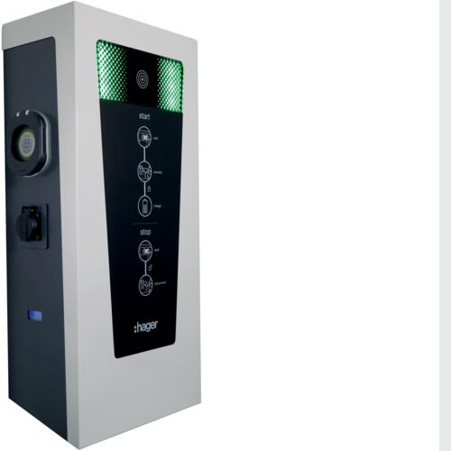 Photo Witty borne de charge IP54 11-22kW 2xM3T2S M2TE RFID pour 2 VE | Ref : XEV601