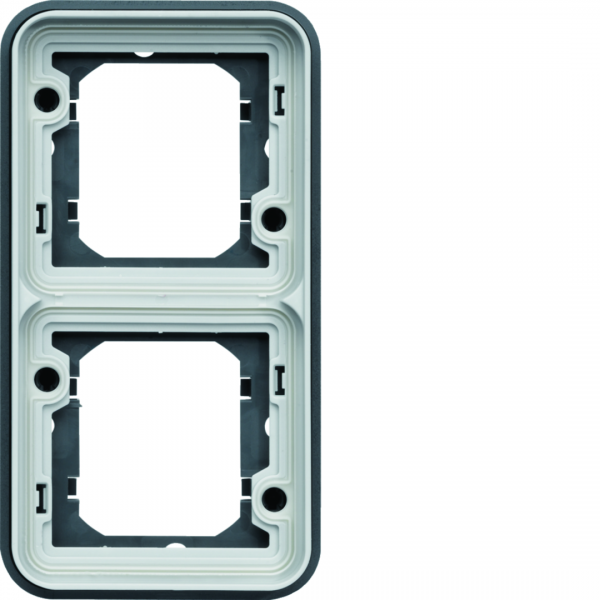 Vignette 2 produit cubyko Support d'encastrement double verticale associable gris IP55 | Ref : WNA408