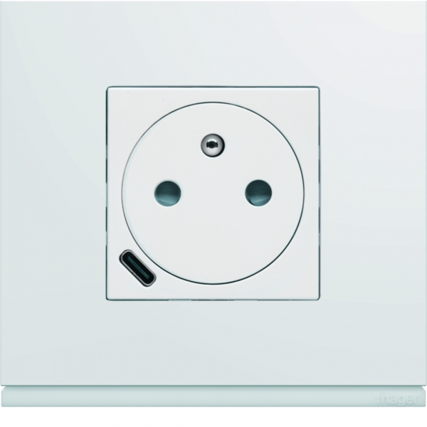 Vignette 2 produit Prise de courant affleurante + USB-C - blanc | Ref : WXF114B