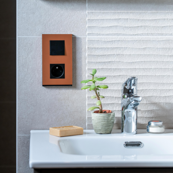 Vignette 2 produit Plaque gallery 2 postes verticale 71 mm placage aluminium | Ref : WXP2042