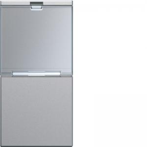 HAGER Enjoliveur interrupteur gallery avec porte-tiquette 1 module titane WXD012T