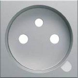 HAGER Enjoliveur prise de courant 2p+t gallery  voyant titane WXD103T