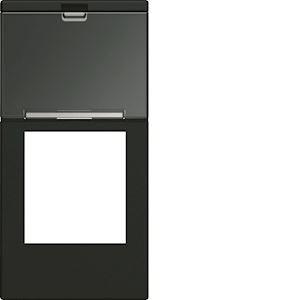 HAGER Enjoliveur prise rj45 gallery avec porte-tiquette 1 module night WXD205N
