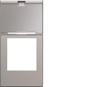 HAGER Enjoliveur prise rj45 gallery avec porte-tiquette 1 module titane WXD205T