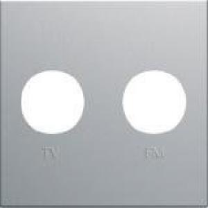 HAGER Enjoliveur prise tv+fm gallery 2 modules titane WXD253T
