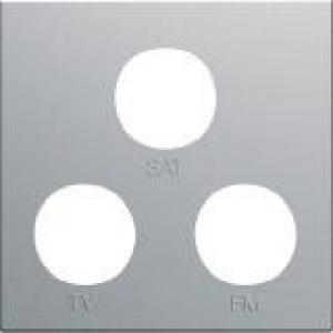 HAGER Enjoliveur prise tv+fm+sat gallery 2 modules titane WXD256T
