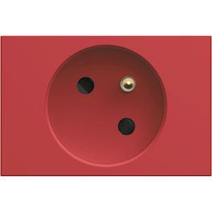 HAGER Prise de courant speciale goulotte gallery 2p+t 16a rouge WXF421R