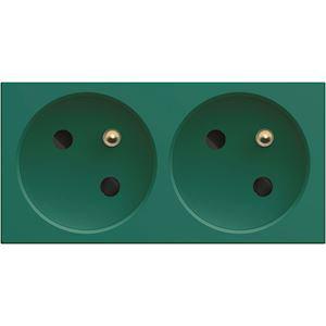 HAGER Prise de courant double speciale goulotte gallery 2p+t 16a vert WXF422V