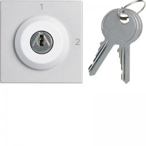 HAGER Interrupteur a clefs gallery 2 positions 2 modules titane WXF615T