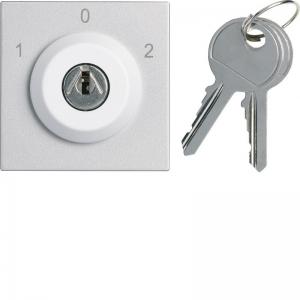 HAGER Interrupteur a clefs gallery 3 positions 2 modules titane WXF616T