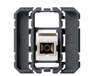 HAGER Prise optique gallery prise traversante sc 2 modules WXF645