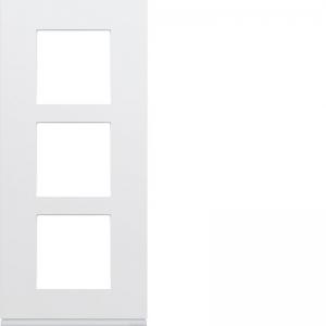 HAGER Plaque gallery plastique inject 3 postes verticale 57mm pure WXP0023