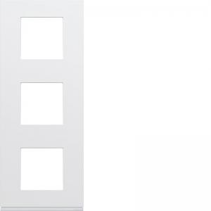 HAGER Plaque gallery plastique inject 3 postes verticale 71mm pure WXP0043