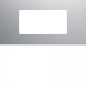 HAGER Plaque gallery plastique peint 4 modules entraxe 71mm titane WXP0104
