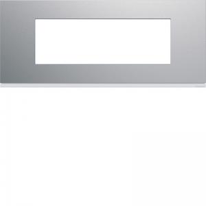 HAGER Plaque gallery plastique peint 6 modules entraxe 57mm titane WXP0106