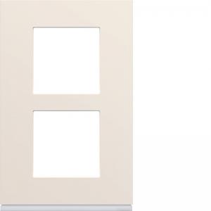 HAGER Plaque gallery plastique peint 2 postes verticale 57mm dune WXP0322