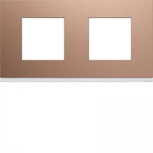 HAGER Plaque gallery plastique peint 2 postes horizontale 71mm ros WXP0512