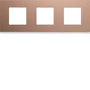 HAGER Plaque gallery plastique peint 3 postes horizontale 71mm ros WXP0513